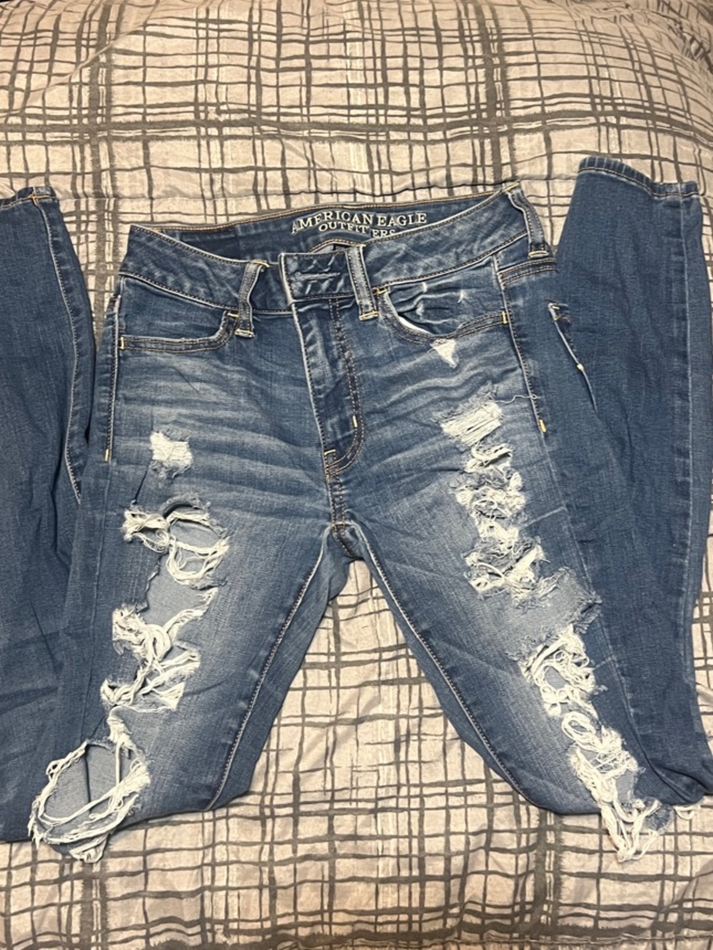 American Eagle Outfitters Ripped Light Blue Women's Skinny Jeans